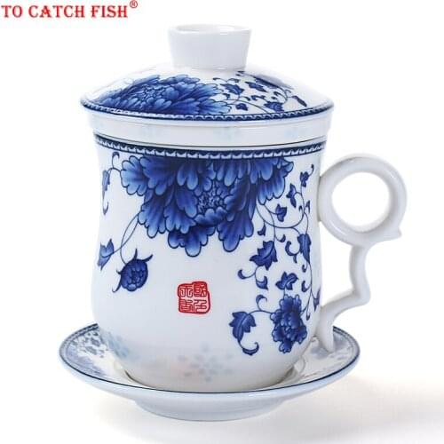 Chinese style Ceramic mug with saucer China TeaCups Coffee Cup,Ceramic tea cups,tea set the tank can filter