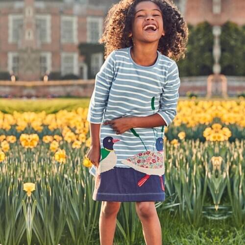 Girl Summer Dresses Catoon Dress for Girls Stripe Childrens Clothing