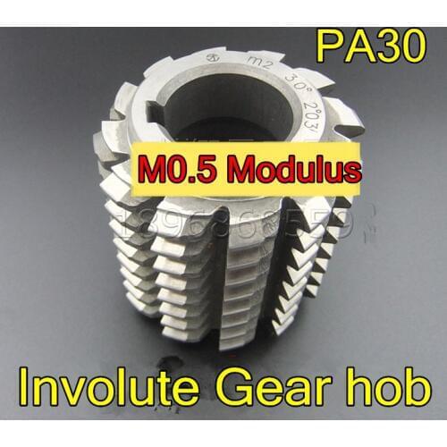 M0.5 Modulus PA30 degrees HSS Involute Gear hob 50x40x22mm Gear cutting tools Free shipping