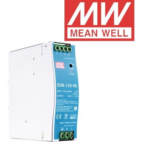 Mean Well EDR-120-48 meanwell 48V DC 2.5A 120W Single Output Industrial DIN RAIL Power Supply