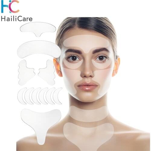 Reusable Silicone Wrinkle Removal Sticker Face Forehead Neck Eye Sticker Pads Anti Wrinkle Anti Aging Skin Face Lifting Patches
