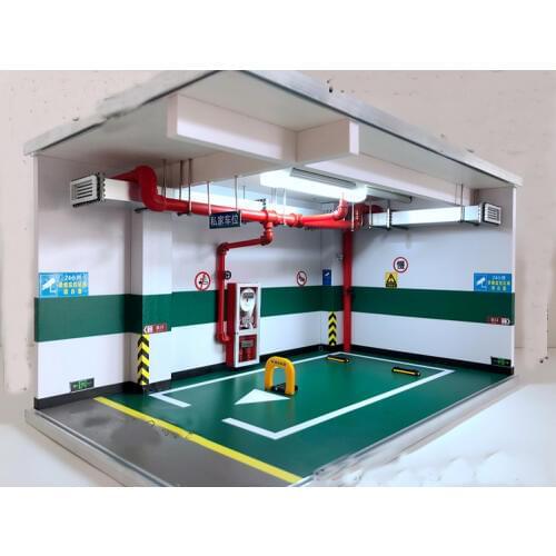 1:18 alloy model car simulation underground garage parking lot space childrens toys scene display