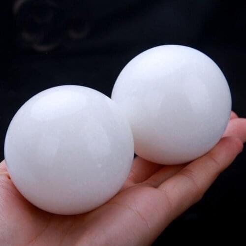 80% Hot Sale 2Pcs/Pair Exercise Handball Eco-Friendly Stimulate Acupuncture Stone White Marble Health Fitness Ball for Home