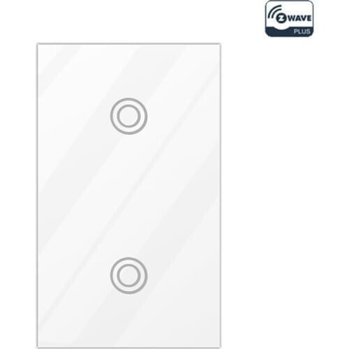 COOLCAM Z-wave Wall Light Switch 2 Gang Touch Sensitive US Type 908.4MHZ Z Wave Wireless Smart Remote Control Light Switch