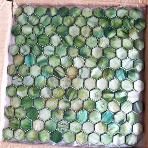 Natural freshwater shell mother of pearl mosaic tile for bathroom decoration wall tile hexagon pattern 11 square feet/lot