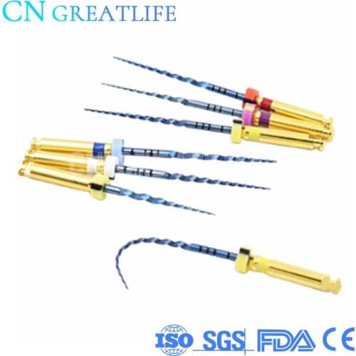 Niti Heat Activation Endodontic Files Gold Rotary File Dental Rotary File for Root Canal Cleaning Heat Activate