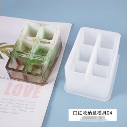 New Transparent Silicone Mould Resin Decorative Craft DIY Lipstick storage box Mold epoxy resin molds for jewelry making