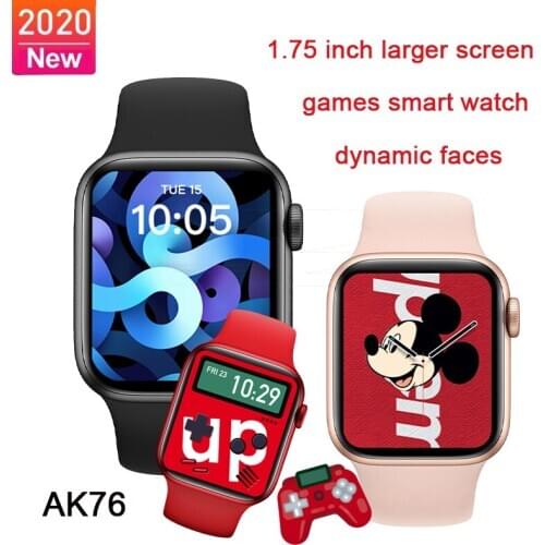 2021 New Arrival AK76 Smart Watch Women Men Games SmartWatch Bluetooth Call Heart Rate 1.75 Inch Remote Camera For Android IOS