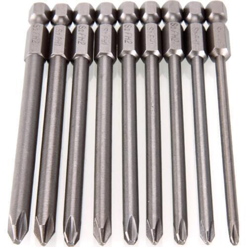 New Arrival 9Pcs/Set Hex Shank 1/4" S2 Steel 100mm Long Magnetic Cross Head Screwdriver Screw Driver Drill Bits Set #246981