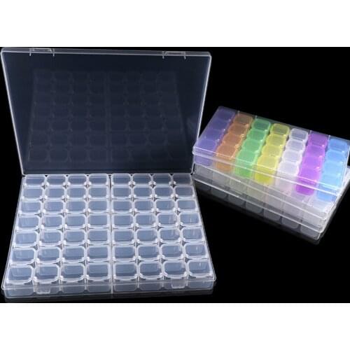 Diamond Painting Organizer 28&56 Grid Plastic Storage Box Tool Accessories for Diamond Painting Embroidery Sale Case