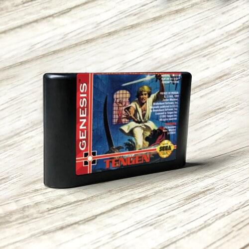Prince of Persia - USA Label Flashkit MD Electroless Gold PCB Card for Sega Genesis Megadrive Video Game Console
