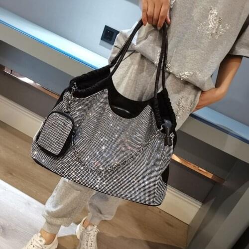 Luxury Fashion Diamond Bags Women Handbag Oxford Cloth with Cowhide Leather Big Tote Bag Travel Bag Large Capacity Shoulder Bags