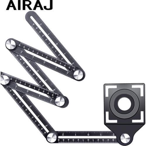 AIRAJ Universal Six-Fold Ruler Tile Hole Locator High-Precision Adjustable Wall Brick Auxiliary Hand Tools