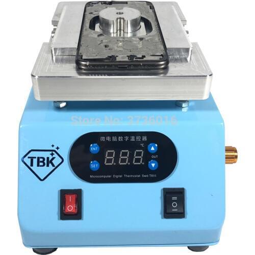 TBK 220V Cracked back battery cover glass remover machine for iphone 8/8 PLUS/X back glass heating separator machine repair