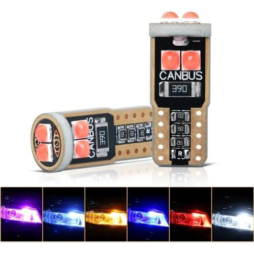 50x Bright Diode Car Led Interior Light T10 W5W 194 168 For Auto License Plate Lamps 6000k Dome Bulbs 12V Orange Clearance Light