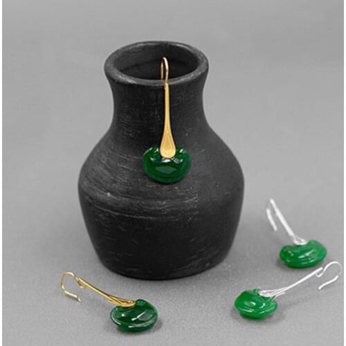 S.EAST SUN 925 Sterling Silver Green Emerald VINTAGE EARRINGS suitable for womens party fashion jewelry gift jewelry