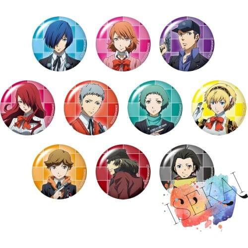 Persona 3 Game P3 Badge Shin Megami Tensei Yuuki Makoto Takeba Yukari Aegis Mitsuru Kirijo Colorful Metal Badge Brooch Pin