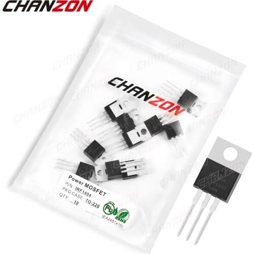 10Pcs IRF1404 TO-220 Power SIC Mosfet Transistor Bipolar Junction BJT Powerful Triode Tube Fets DIP 202A 40V Integrated Circuits