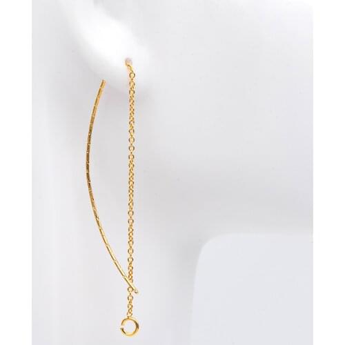10pcs Gold Ear Threader Earrings, Chain Earrings, Earwire Thread with Jump Ring, Dainty Earrings (GB-2107)
