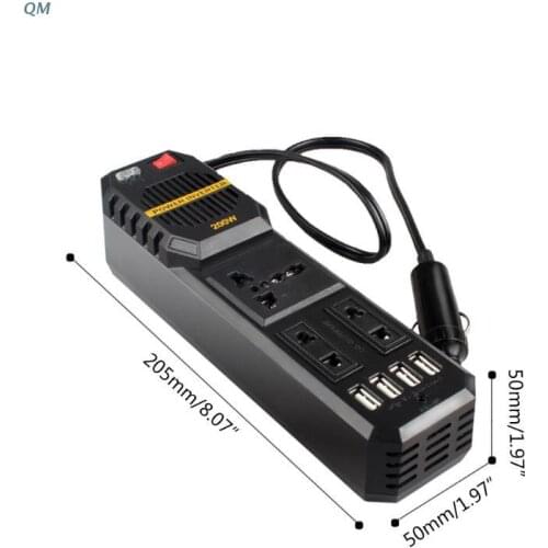 13MF 200W Car 4 Port USB 12V DC to AC 220V Vehicle Power Inverter Adapter Converter