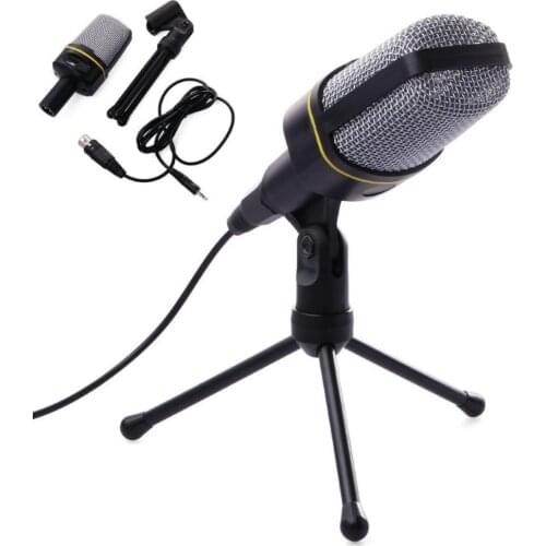 30% Off 3.5mm Plug Audio Broadcast Sound Recording Condenser Microphone with Tripod Mic Stand