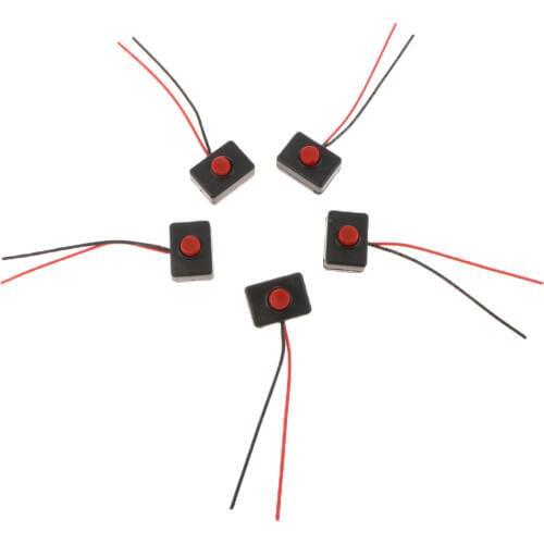 5 Pieces Car Truck ATV Bus Motorcycle Horn SPST Momentary Wired Push Button Switch