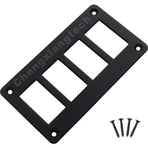 Aluminum 4 Way Gang Car Boat Truck Rocker Toggle Switch Housing Mount Holder Bracket Panel + 4 Screws