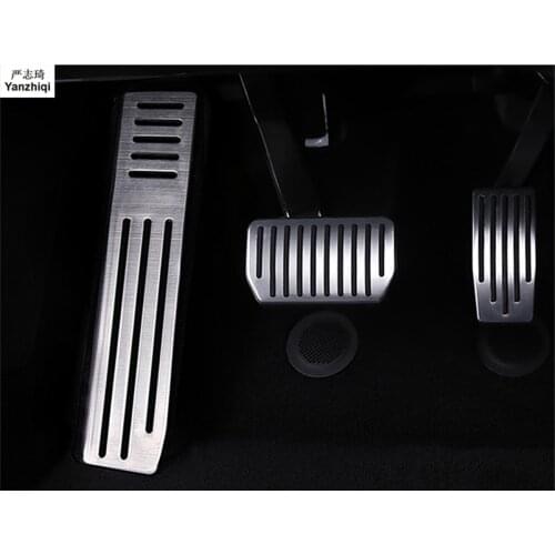 Aluminum alloy No Drilling for Tesla Model S Model X Gas Fuel Brake Foot Rest Pedal Pads Mats Cover Accessories Car Styling