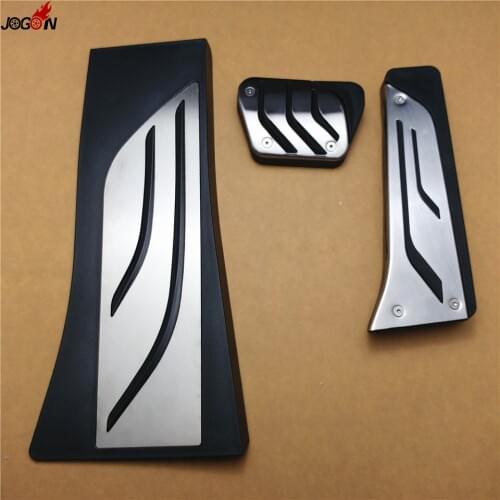 No drilling! Gas Fuel Brake Footrest Foot Pedal Plate Pad Set For BMW F15 X5 2013 2014 F16 X6 2015 AT & MT LHD