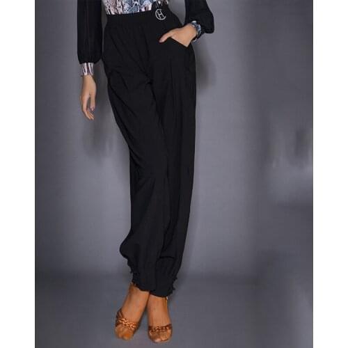 Latin Dance Pants Female High-Waist National Standard Dance Costume Pants Adult Ballroom Dance Trousers Pratice Clothes DN7484