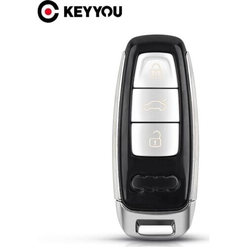 KEYYOU Remote Car Key Shell For Audi A6 C8 A7 A8 Q8 2017 2018 2019 2020 Fob Uncut Blank Case Replacement New 3 Buttons Key
