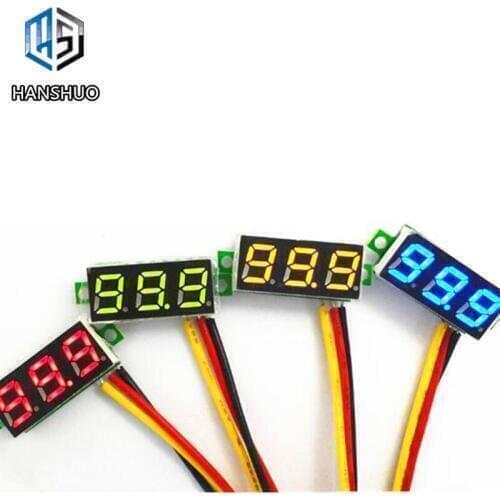 10PCS Mini 0.28 inch 0.28" 3 Wires Digital Voltmeter Blue Red Green Yellow LED Display DC 0-100V Voltage Meter
