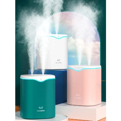 Electric Humidifier Large-capacity 2L humidifier silent home office fine mist dual nozzles 2000 mAh Mist Maker LED Humidifier