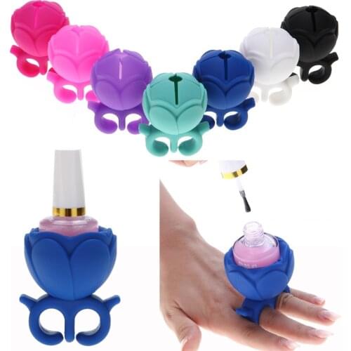 Nail Art Tool Nail Durable Wearable Silicone Nail Polish Bottle Holder Multicolor Nail Oil Bottle Holder Display for Nail Bottle