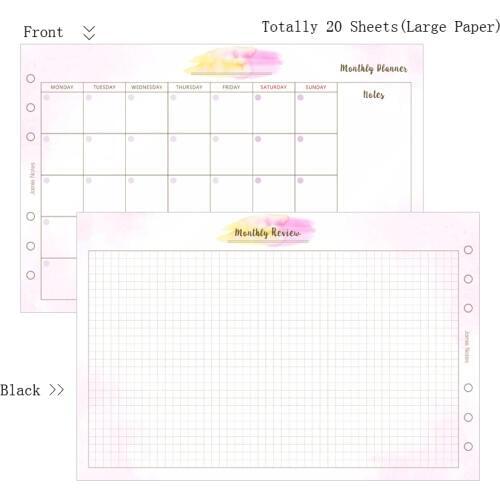 Fromthenon Cute 2019 Monthly Planner Refill Filler Paper A5A6A7 Diary Accessories For Filofax Office School Stationery Supplies