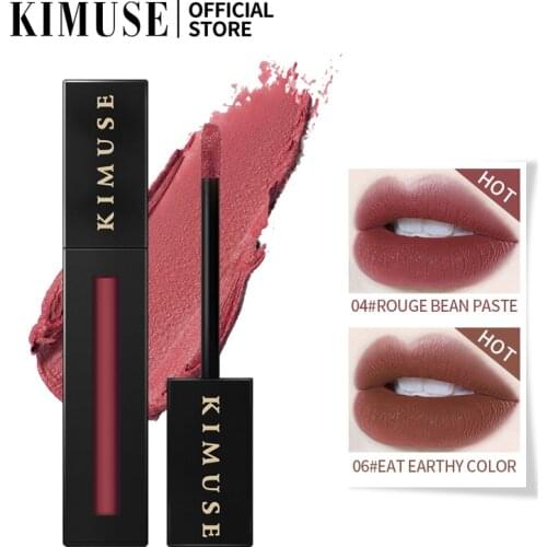 KIMUSE 12 Color Velvet Matte Lipstick Lip Set Waterproof Long Lasting Make Up Red Lip Gloss Pencil Kits Nude Makeup Liquid Lip