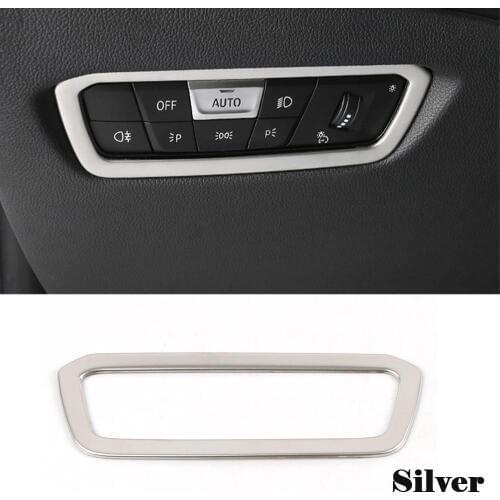 For BMW G20 G28 Car Headlight Inner Switch Buttons Frame Decorative Trim Covers Stainless Steel Interior Trim Auto Accessoriess
