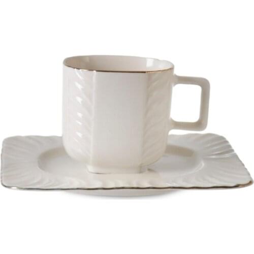 Silk Porcelain Bone Gold Coffee Cup