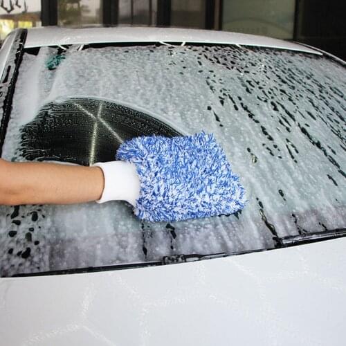 Soft Absorbancy Glove High Density Car Cleaning Ultra Soft Easy To Dry Auto Detailing Microfiber Wash Mitt Cloth