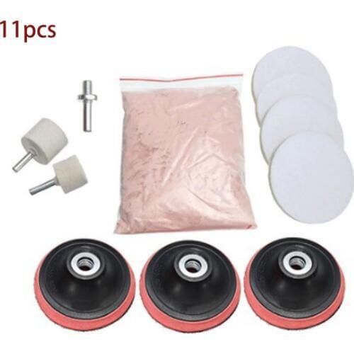 11Pcs car polishing Repair Remover Glass Polishing Powder Pad Wheel Polishing Grinding Materials Set Polishing machine
