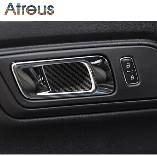 Atreus Carbon Firber Sticker For ford-mustang Ford Mustang Accessories Mustang 2015 2016 2017 GT500 GT350 Door Handles Door Bowl