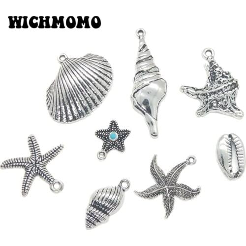 2019 New Fashion Retro Zinc Alloy Shell and Conch Series Charms Pendants for DIY Earring Pendant Jewelry Accessories