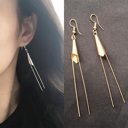 New Fashion Vintage Morning Glory Flower Earrings For Women Personality Fine Metal Long Earring Party Jewelry Brincos Bijoux