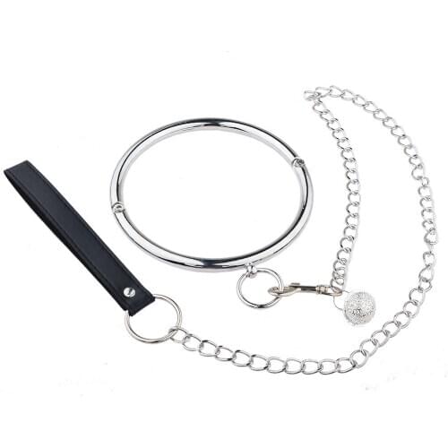 Sex Toys Mens And Womens Alloy Collars Round Collars Bibs Metal SM Collars Sex Toys