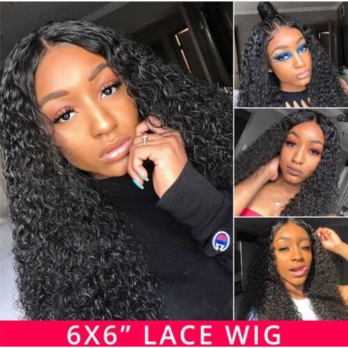 Hairmoda Wigs Brazilian Kinky Curly Human Hair Wigs Pre Plucked 5x5 6x6 Lace Closure Wigs Remy Hair Deep Curly Lace Closure Wigs