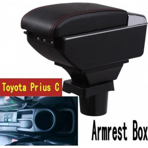 For ToyotaPrius C Prius C armrest box central Store content Storage box Aqua armrest box with cup holder ashtray USB interface
