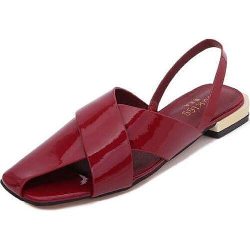 Hot Womens Sandals Large Size Womens Sandals Rope knot Summer Europe the United States Beach toe flat Sandals Womens shoes