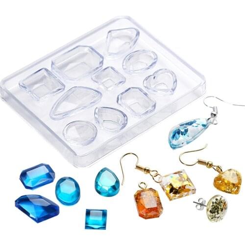 Transparent Molud Rubber Ab Epoxy Diy Earrings Small Faceted Gem Mold Abrasive Wholesale