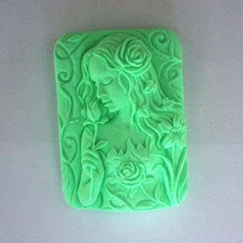 New Rose Girl Craft Art Silicone Soap mold Craft Molds DIY Handmade soap molds