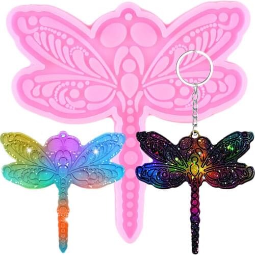 Disney Super Shiny Dragonfly Silicone Mold Keychain Epoxy Resin Molds DIY Craft Charms Pendant Necklace Jewelry Making Moulds